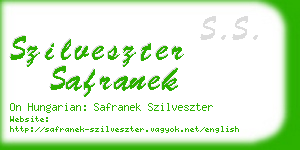 szilveszter safranek business card